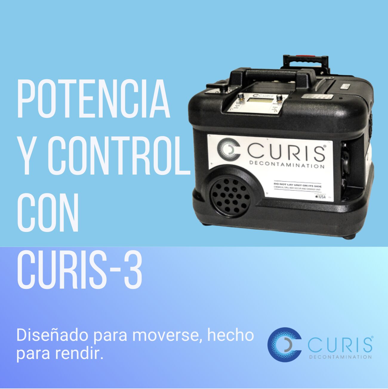 CURIS 3 sistema portátil de descontaminación con Hybrid Hydrogen Peroxide