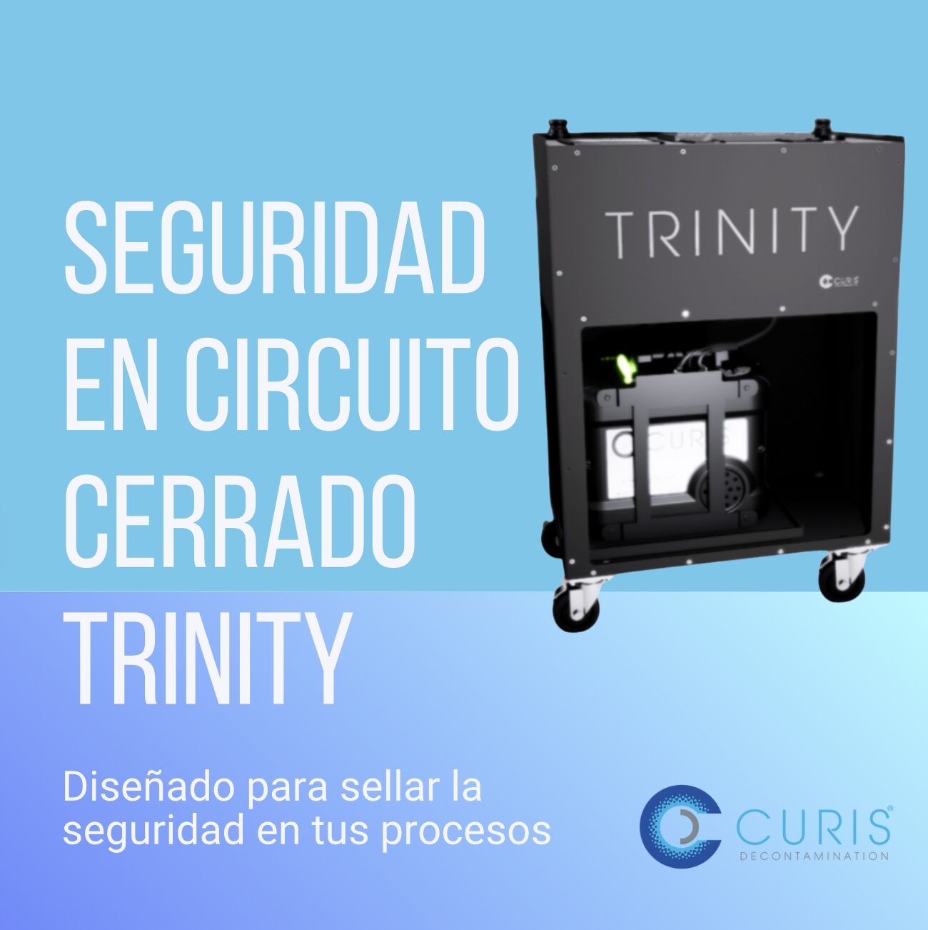 CURIS Trinity sistema cerrado de descontaminación Hybrid Hydrogen Peroxide
